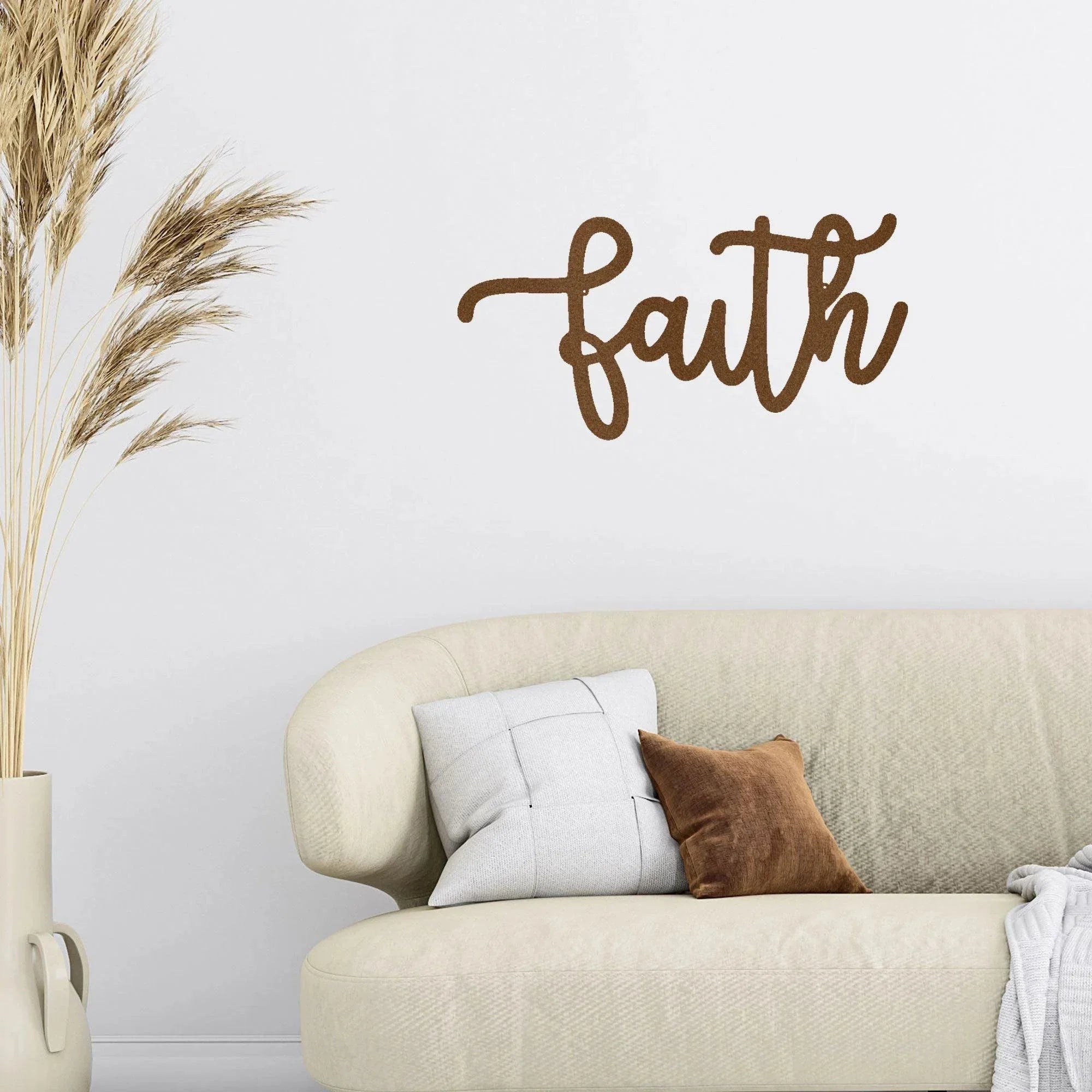 Faith Script Indoor Outdoor Steel Wall Sign