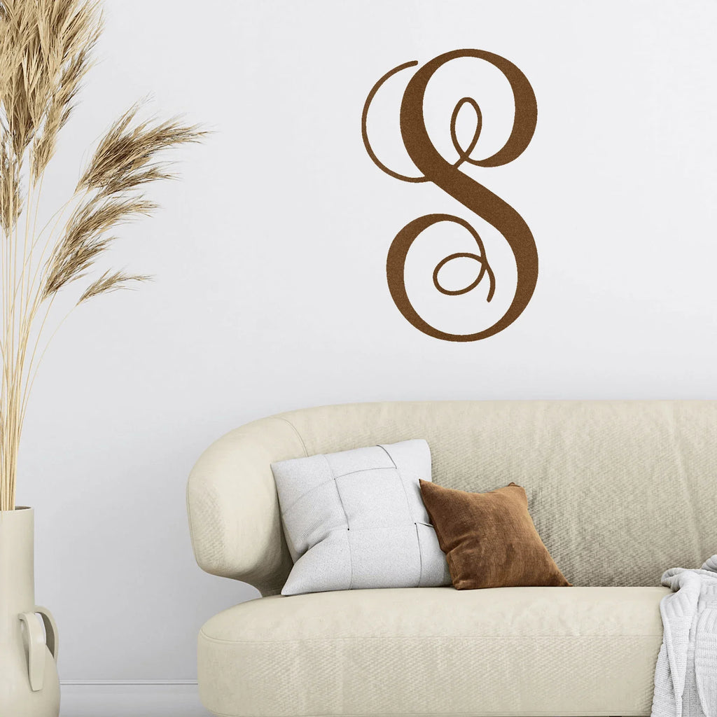 Fancy Initial Custom Monogram Metal Wall Art