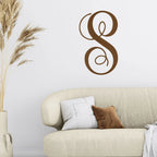 Fancy Initial Custom Monogram Metal Wall Art