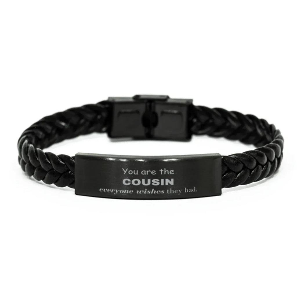 Cousin Braided Leather Bracelet, Everyone wishes they had, Inspirational Bracelet For Cousin, Cousin Gifts, Birthday Christmas Unique Gifts For Cousin