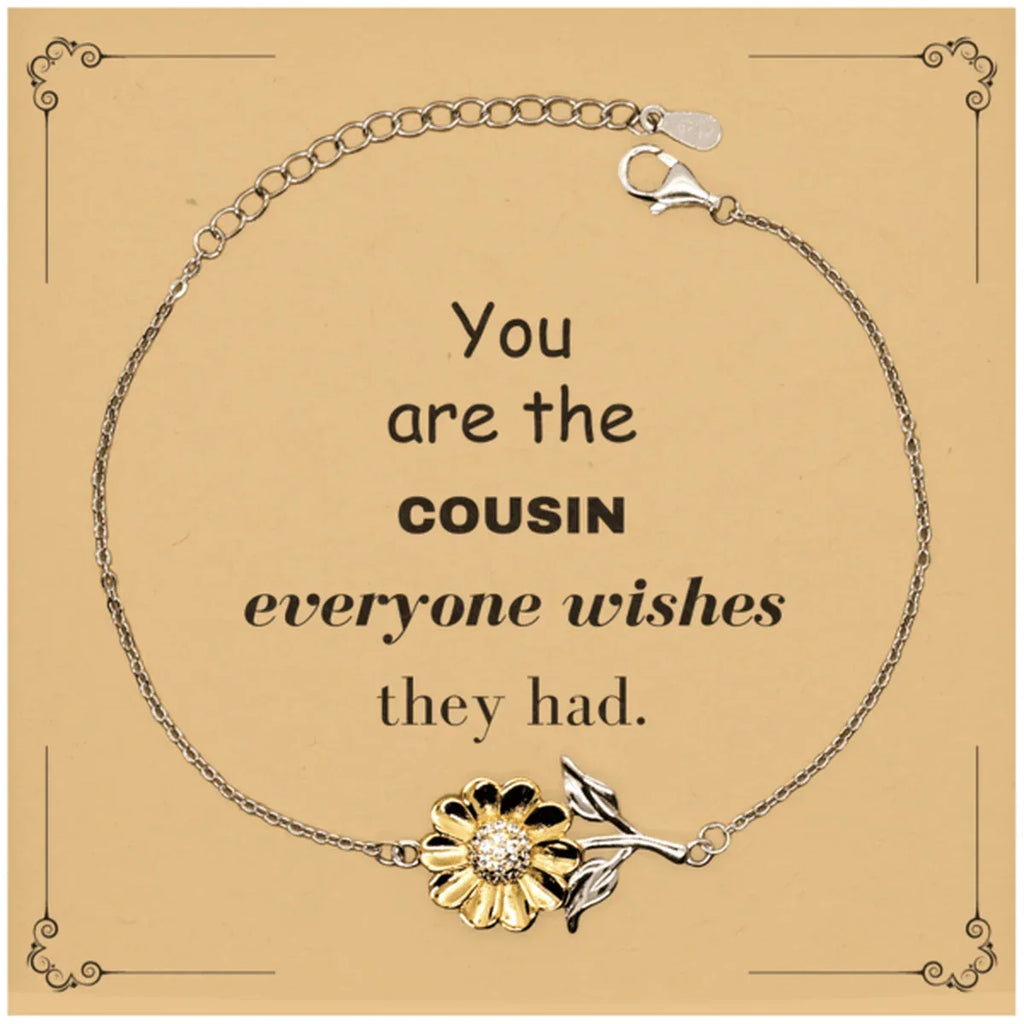 Cousin Sunflower Bracelet, Everyone wishes they had, Inspirational Bracelet For Cousin, Cousin Gifts, Birthday Christmas Unique Gifts For Cousin