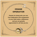 Crane Operator Sunflower Bracelet - Thanks for being who you are - Birthday Christmas Jewelry Gifts Coworkers Colleague Boss