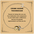 Crime Scene Technician Sunflower Bracelet - Thanks for being who you are - Birthday Christmas Jewelry Gifts Coworkers Colleague Boss