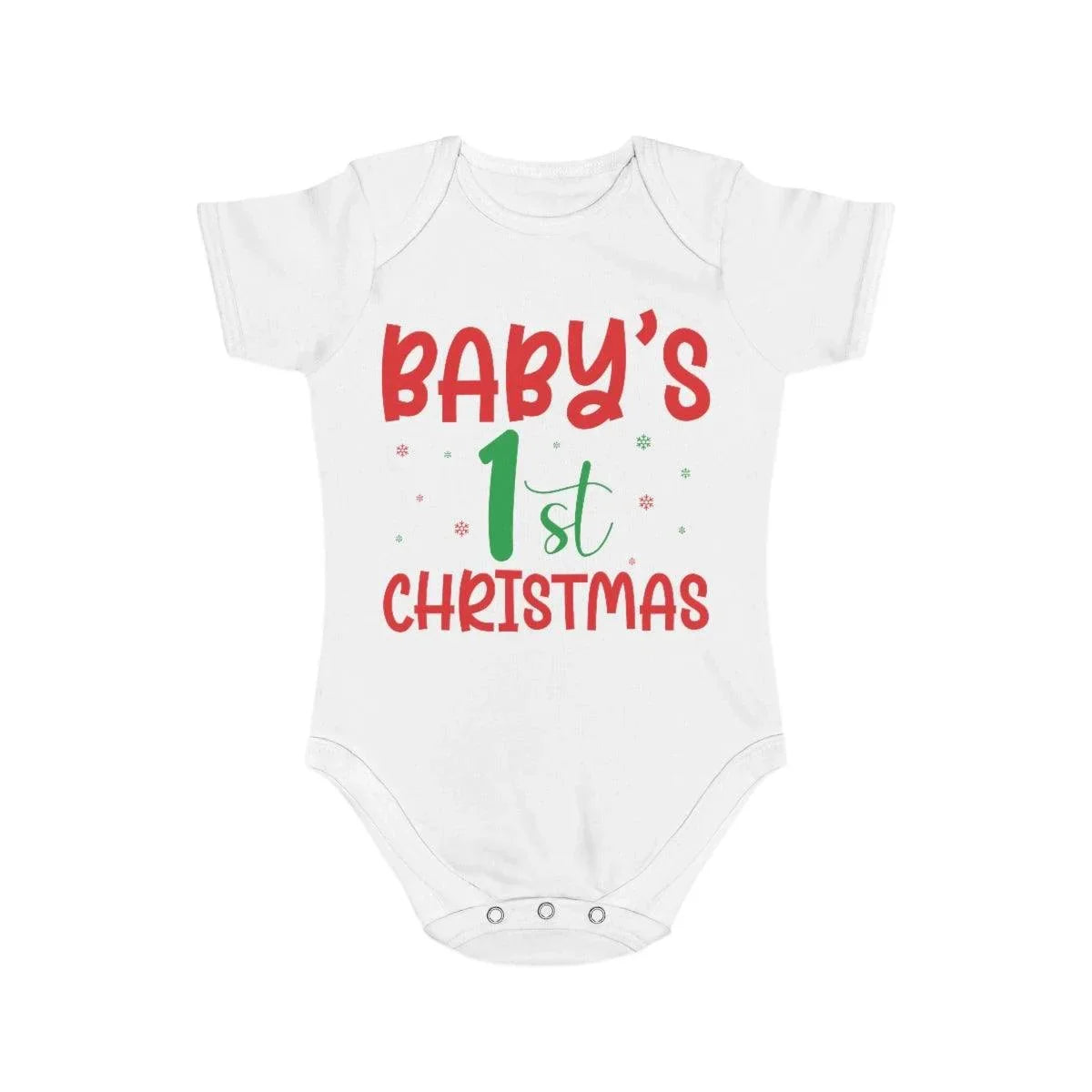 Baby's 1st Christmas Short Sleeve Baby Bodysuit