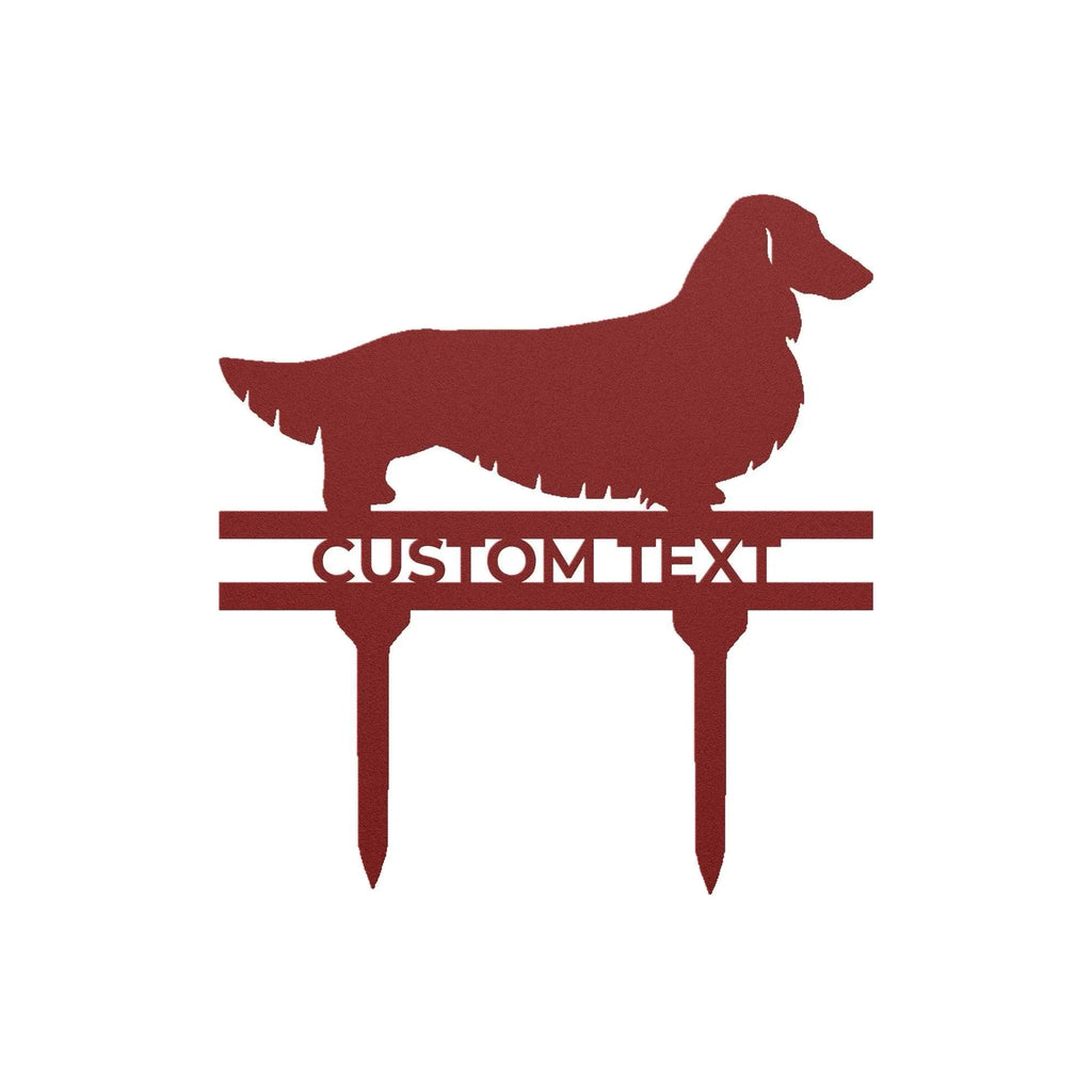 Dachshund Long Haired Custom Address, Name Metal Yard Sign