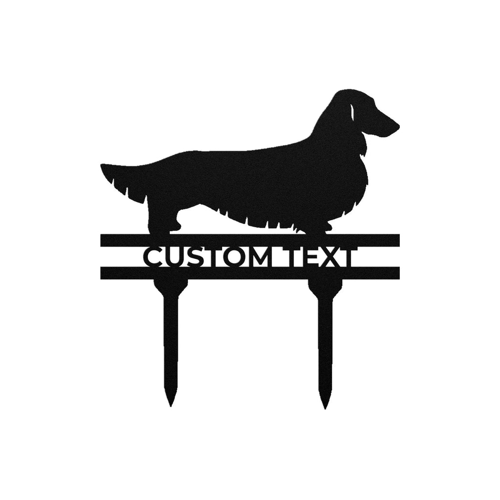 Dachshund Long Haired Custom Address, Name Metal Yard Sign