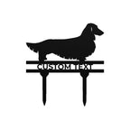 Dachshund Long Haired Custom Address, Name Metal Yard Sign