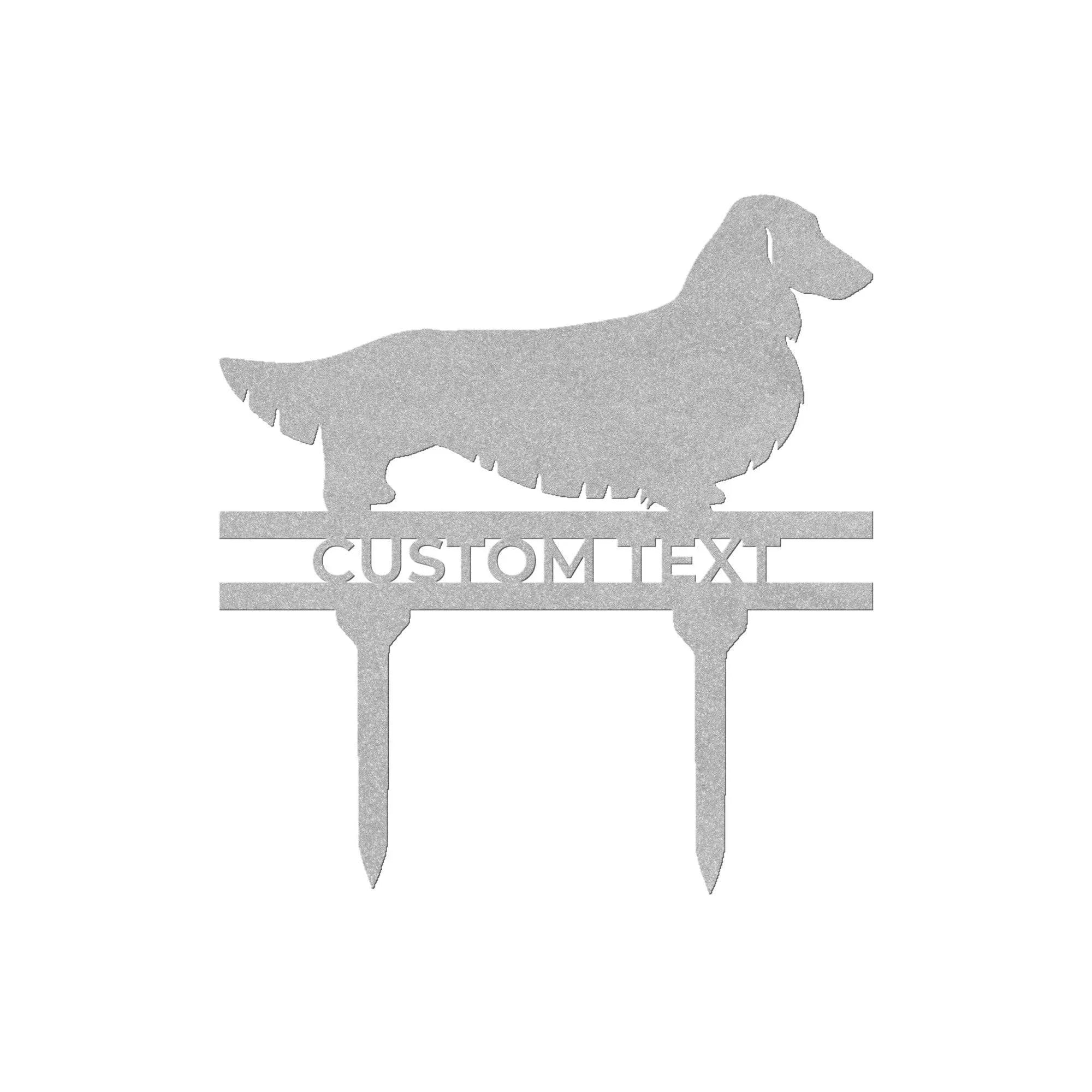 Dachshund Long Haired Custom Address, Name Metal Yard Sign