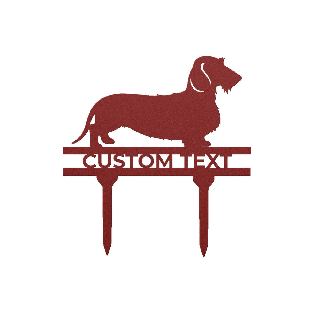 Dachshund Wire Haired Custom Address, Name Metal Yard Sign