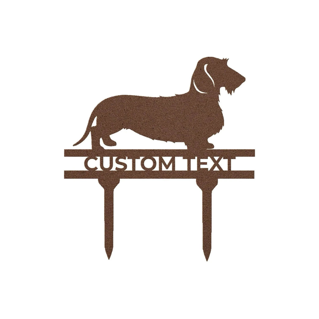 Dachshund Wire Haired Custom Address, Name Metal Yard Sign