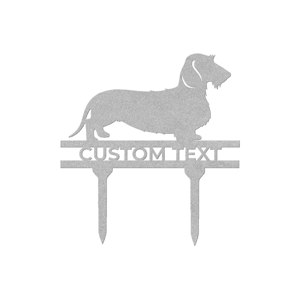 Dachshund Wire Haired Custom Address, Name Metal Yard Sign