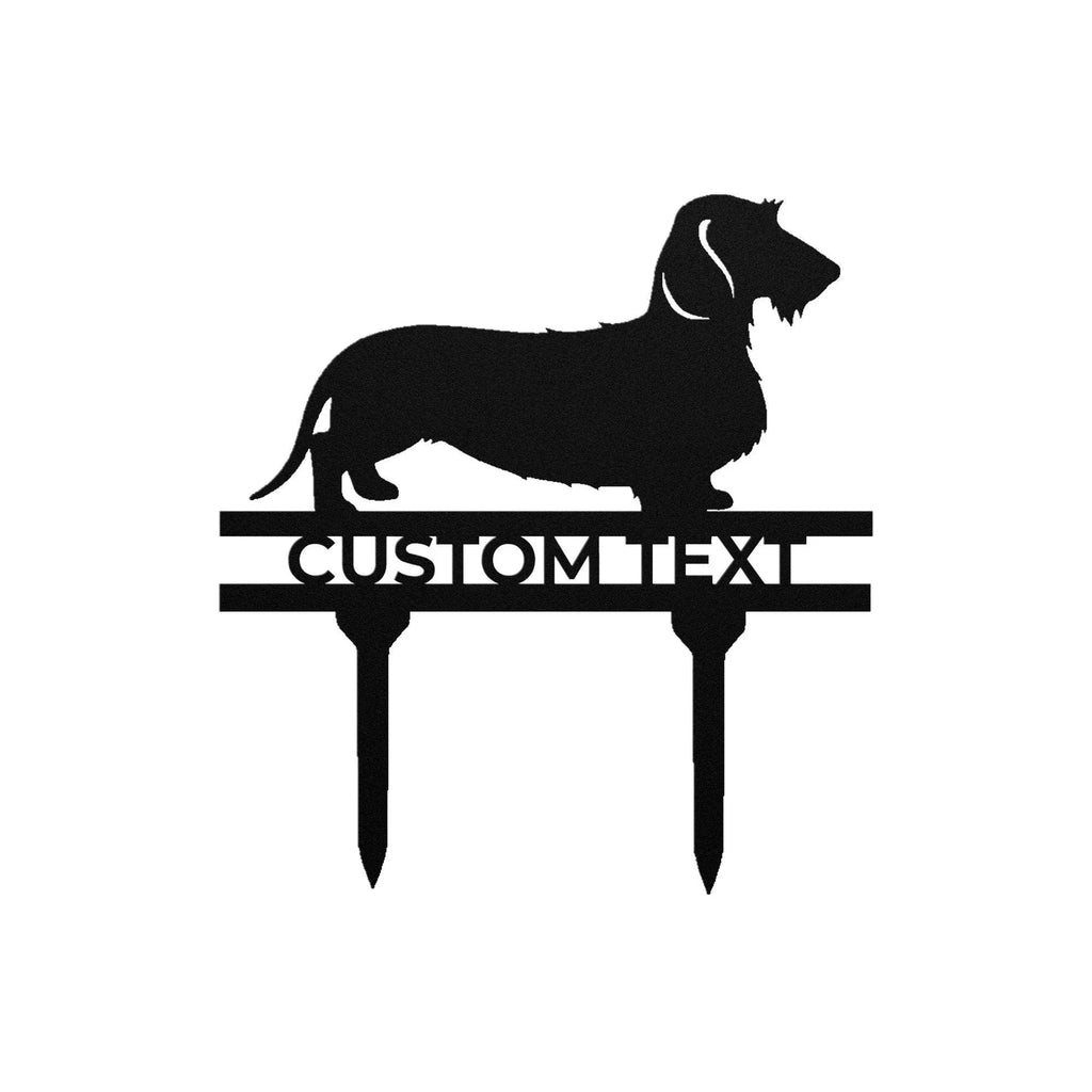 Dachshund Wire Haired Custom Address, Name Metal Yard Sign