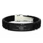 Dad Black Glidelock Clasp Bracelet, Everyone wishes they had, Inspirational Bracelet For Dad, Dad Gifts, Birthday Christmas Unique Gifts For Dad