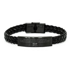 Dad Braided Leather Engraved Bracelet Always follow your dreams, never forget how amazing you are Birthday Christmas Gifts