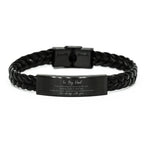 Dad Braided Leather Bracelet Life is Learning to Dance in the Rain - Birthday, Christmas Holiday Gifts