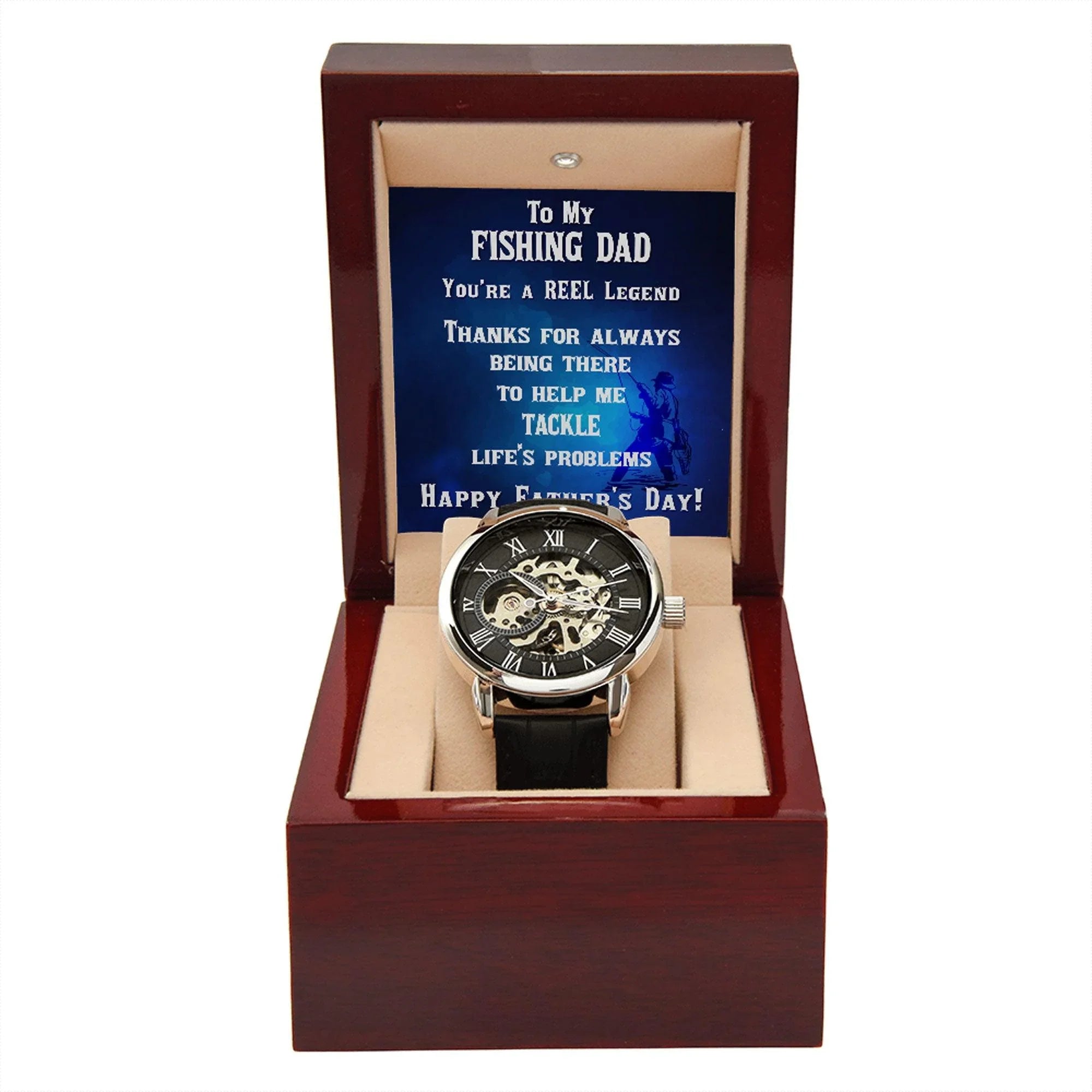 Fishing Dad Personalized Gift for a Fisherman Openwork Watch