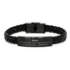 Dad Long Distance Relationship No matter the miles that separate us, Our Bond Remains Unbreakable Braided Leather Bracelet Birthday Father's Day Christmas Unique Gifts