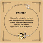 Dancer Sunflower Bracelet - Thanks for being who you are - Birthday Christmas Jewelry Gifts Coworkers Colleague Boss