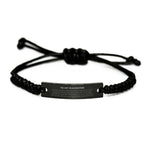 Daughter Black Rope Engraved Leather Bracelet, Sentimental Birthday Christmas Gifts - Behind you, all your memories, before you, all your dreams, around you, all who love you, within you, all you need