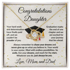 Daughter Graduation Congratulations Proud of You Love Knot Necklace