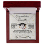 Daughter Graduation Congratulations Proud of You Love Knot Necklace