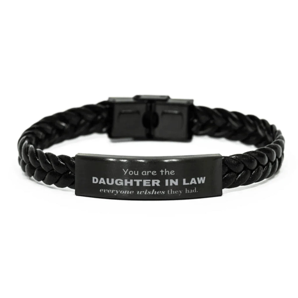 Daughter In Law Braided Leather Bracelet, Everyone wishes they had, Inspirational Bracelet For Daughter In Law, Daughter In Law Gifts, Birthday Christmas Unique Gifts For Daughter In Law