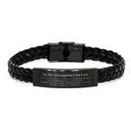 Daughter In Law Braided Leather Bracelet Gifts, To My Daughter In Law You are braver than you believe, stronger than you seem, Inspirational Gifts For Daughter In Law Engraved, Birthday, Christmas Gifts For Daughter In Law Men Women