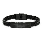 Daughter-In-Law Braided Leather Engraved Bracelet - Always Follow your Dreams - Birthday, Christmas Holiday Jewelry Gift