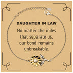 Daughter In Law Sunflower Bracelet Long Distance Relationship No matter the miles that separate us, Our Bond Remains Unbreakable Birthday Christmas Graduation