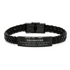 Daughter Long Distance Relationship No matter the miles that separate us, Our Bond Remains Unbreakable Braided Leather Bracelet Birthday Graduation Christmas Unique Gifts