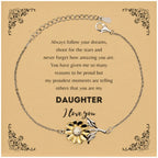 Daughter Sunflower Bracelet Always follow your dreams, never forget how amazing you are Birthday Christmas Gifts