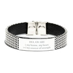 Delaware is my home Gifts, Lovely Delaware Birthday Christmas Stainless Steel Bracelet For People from Delaware, Men, Women, Friends