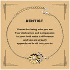 Dentist Sunflower Bracelet - Thanks for being who you are - Birthday Christmas Jewelry Gifts Coworkers Colleague Boss