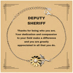 Deputy Sheriff Sunflower Bracelet - Thanks for being who you are - Birthday Christmas Jewelry Gifts Coworkers Colleague Boss