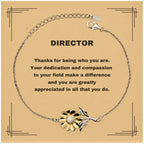 Director Sunflower Bracelet - Thanks for being who you are - Birthday Christmas Jewelry Gifts Coworkers Colleague Boss