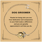 Dog GroomerSunflower Bracelet - Thanks for being who you are - Birthday Christmas Jewelry Gifts Coworkers Colleague Boss