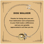 Dog WalkerSunflower Bracelet - Thanks for being who you are - Birthday Christmas Jewelry Gifts Coworkers Colleague Boss