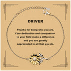 Driver Sunflower Bracelet - Thanks for being who you are - Birthday Christmas Jewelry Gifts Coworkers Colleague Boss