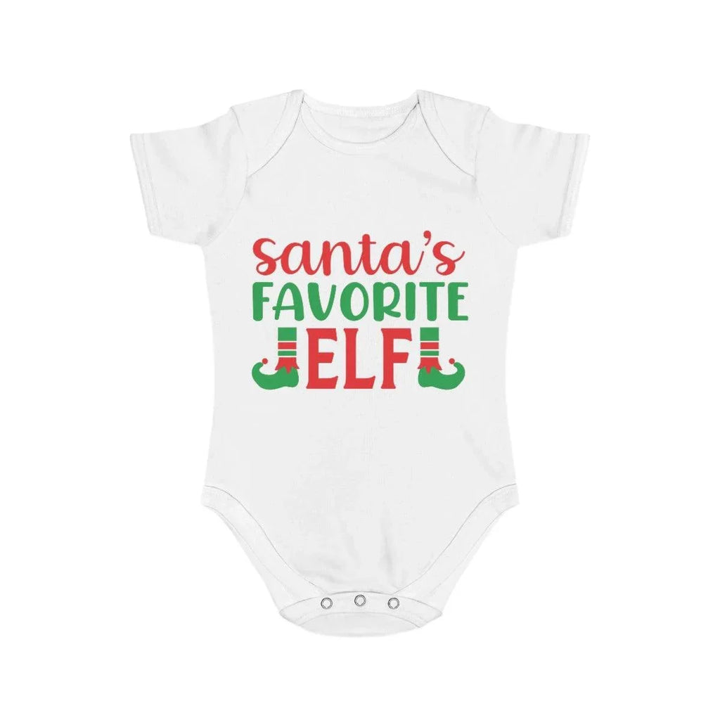 Santa's Favorite Elf Short Sleeve Baby Bodysuit