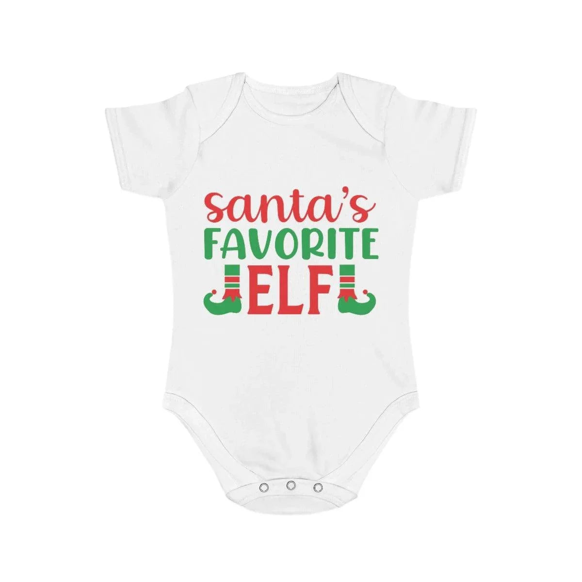 Santa's Favorite Elf Short Sleeve Baby Bodysuit
