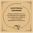 Electrical Engineer Sunflower Bracelet - Thanks for being who you are - Birthday Christmas Jewelry Gifts Coworkers Colleague Boss