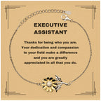 Executive Assistant Sunflower Bracelet - Thanks for being who you are - Birthday Christmas Jewelry Gifts Coworkers Colleague Boss