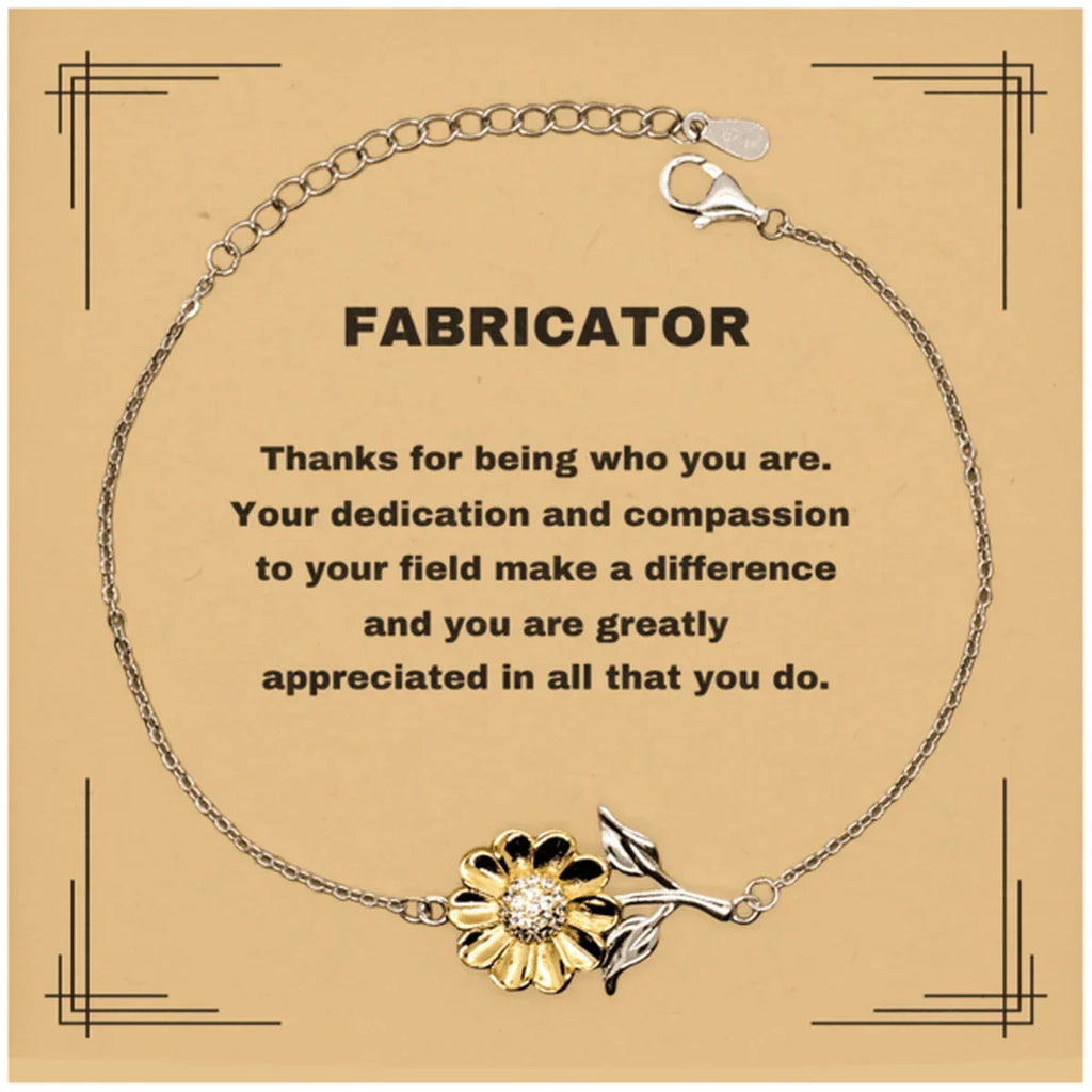 Fabricator Sunflower Bracelet - Thanks for being who you are - Birthday Christmas Jewelry Gifts Coworkers Colleague Boss