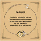 Farmer Sunflower Bracelet - Thanks for being who you are - Birthday Christmas Jewelry Gifts Coworkers Colleague Boss