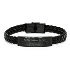 Father In Law Braided Leather Bracelet Gifts, To My Father In Law You are braver than you believe, stronger than you seem, Inspirational Gifts For Father In Law Engraved, Birthday, Christmas Gifts For Father In Law Men Women