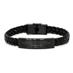 Father In Law Braided Leather Engraved Bracelet Always follow your dreams, never forget how amazing you are, Birthday Christmas Gifts