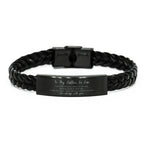 Father In Law Braided Leather Bracelet Life is Learning to Dance in the Rain - Birthday, Christmas Holiday Gifts