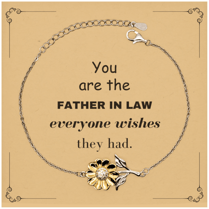 Father In Law Sunflower Bracelet, Everyone wishes they had, Inspirational Bracelet For Father In Law, Father In Law Gifts, Birthday Christmas Unique Gifts For Father In Law - Mallard Moon Gift Shop