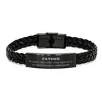 Father Long Distance Relationship No matter the miles that separate us, Our Bond Remains Unbreakable Braided Leather Bracelet Birthday Father's Day Christmas Unique Gifts