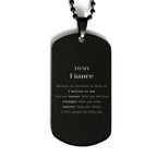Fiance Black Dog Tag Gifts, To My Fiance You are braver than you believe, stronger than you seem, Inspirational Gifts For Fiance Engraved, Birthday, Christmas Gifts For Fiance Men Women